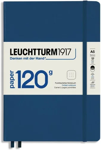 Miniatura 17 de LEUCHTTURM1917 - 120G Edición Especial - Cuaderno Mediano A5 de Tapa Dura Liso (Negro) - 203 Páginas Numeradas con Papel de 120gsm