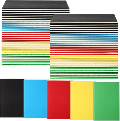 Miniatura 26 de Mimorou 100 piezas de cuadernos diarios a granel - Cuadernos kraft de tapa blanda A5 pequeños de 5.5 pulgadas x 8.3 pulgadas con 60 páginas 30 hojas