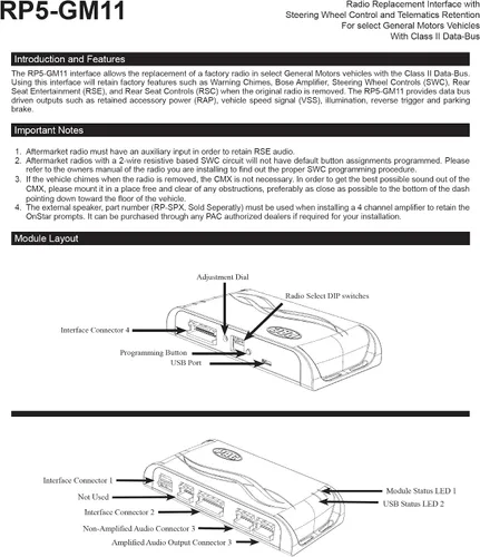 Miniatura 2 de PAC RP5-GM11 - Refacción de radio con interfaz para el auto