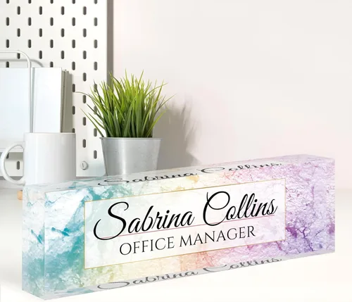 Miniatura 26 de Placa de nombre personalizada para escritorio, placa de nombre de escritorio personalizada, decoración de oficina para mujeres y hombres, accesorios