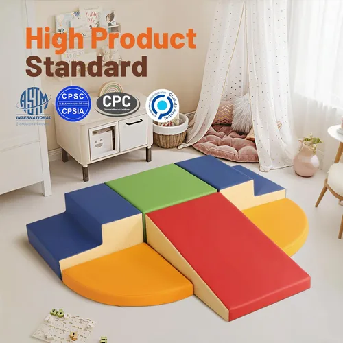 Miniatura 2 de TODIBY Juguetes de Escalada de Cuero PU Suave de 6 Piezas para Niños Pequeños, Bloques de Escalada de Espuma para Bebés para Niños Pequeños