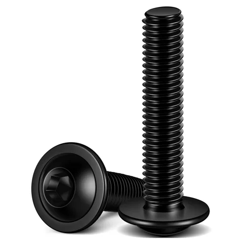 Miniatura 9 de Tornillos de cabeza de botón con brida M5 x 0.472 in, acero inoxidable 18-8 (304), totalmente roscado, unidad de enchufe Allen, 100 unidades plateado