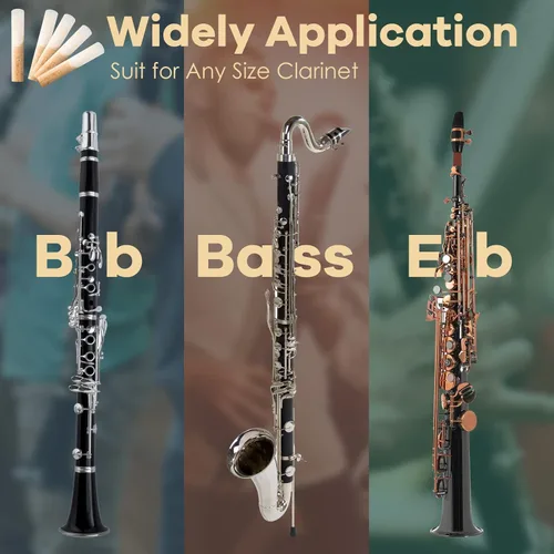 Miniatura 6 de Cañas de clarinete 2.5, CeMeow Cañas tradicionales para clarinete principiante, paquete de 10 con caja de plástico, punta de caña más delgada