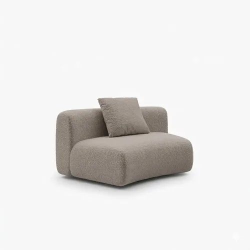 Miniatura 17 de Acanva - Sofá seccional curvo moderno para sala de estar, sofá modular de tela bouclé minimalista y cómodo para apartamento, oficina en casa, 114