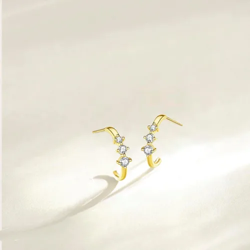 Miniatura 2 de brazalete pequeño aro abierto diamand oro plata