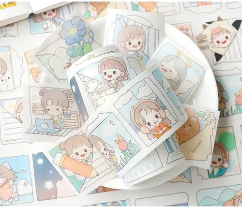 Miniatura 5 de Juego de cintas kawaii washi, lindas calcomanías decorativas de estilo japonés para diario, álbumes de recortes, manualidades para niños
