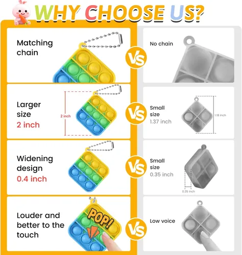 Miniatura 3 de Paquete de 30 mini llaveros para fiestas infantiles, regalos de fiesta de cumpleaños para niños de 4-8, 8-12 premios pequeños en el aula, regalos