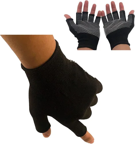 Guantes de trabajo ligeros para hombres y mujeres con medio dedo, transpirables, sin dedos, para construcción, nailon, fitness, ciclismo, motocicleta