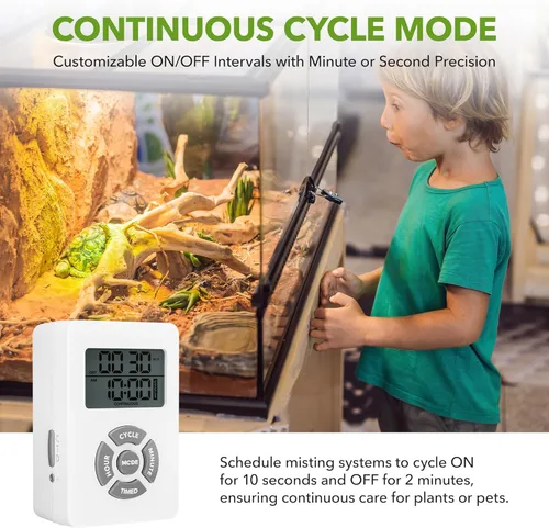 Miniatura 7 de BN-LINK Temporizador de enchufe digital con ciclo de repetición por intervalos para interiores, temporizador de enchufe programable de 24 horas