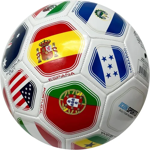 Miniatura 3 de Icon Sports Balón de fútbol de banderas de país, tamaño 5, equipos nacionales del club mundial, pelota de fútbol con bandera #5