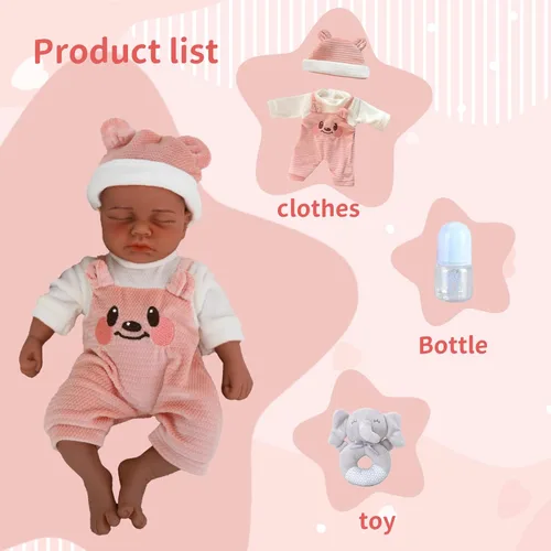 Miniatura 6 de Muñeca de bebé Reborn de 12 pulgadas, muñeca de cuerpo completo de silicona, muñecas de bebé Reborn de silicona de cuerpo completo, recién nacida