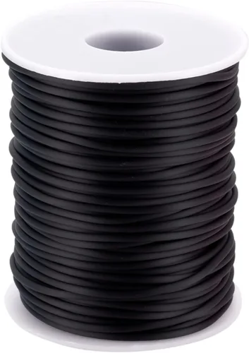 Miniatura 59 de FASHEWELRY 3 rollos de cables de goma huecos para tejer, cable de peluquero de 0.079 pulgadas (0.079 in), cables de silicona para tejer puntada