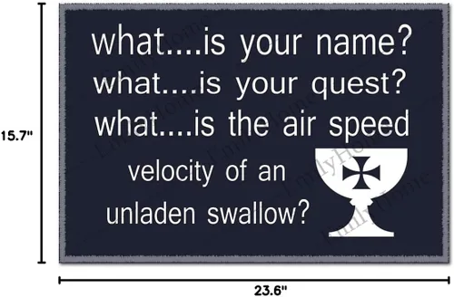Miniatura 2 de What.is Your Name What.is Your Quest What.is The air Speed Speed Speed of an Unloaden Swallow Mat antideslizante Rubber 23.6 x15.7 Inch-Emilyhome