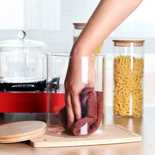 Miniatura 5 de Recipiente grande de vidrio para almacenamiento de alimentos, recipiente de alimentos de vidrio de 100 onzas líquidas (101.4 fl oz) con tapas