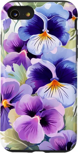 Miniatura 18 de Pansy Flower Pattern Floral Case for iPhone 17