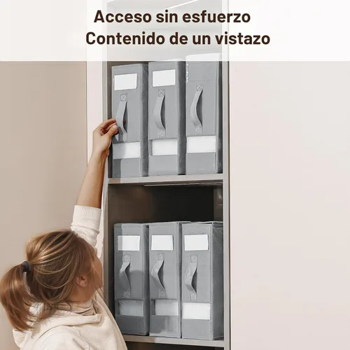 Miniatura 2 de DIMJ Organizadores de sábanas y almacenamiento de 6 unidades, soporte plegable para sábanas de lino, caja de almacenamiento para organización, juego