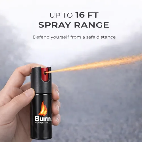 Miniatura 5 de Alarma de seguridad personal de policía y BURN Pepper Spray Combo de autodefensa para mujeres y hombres – Sirena fuerte de 135 db con gas pimienta