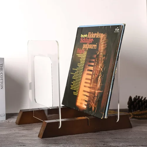 Miniatura 6 de BADALU Soporte de almacenamiento de discos de vinilo extraíble con diseño de ranura profunda antideslizante, almacena y sostiene hasta 60 álbumes