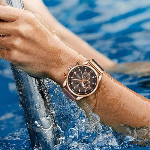 Miniatura 3 de Fanmis Reloj de pulsera deportivo de hombre tipo militar, analógico de cuarzo con cronógrafo, clásico, casual, para negocios y vestir, resistente al