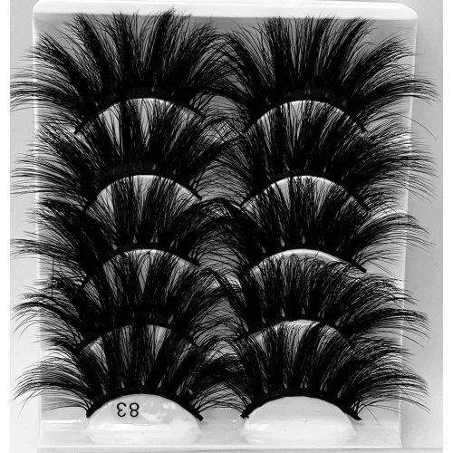 NUEVO 5 pares de pestañas mullidas de 25 mm. / 0.98 pulgadas 3d pestañas de visón largas gruesas naturales, proveedores de pestañas, pestañas de