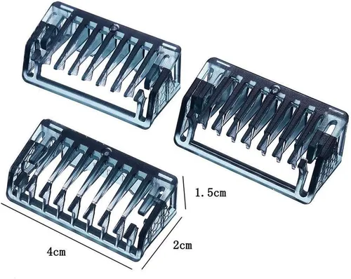 Miniatura 7 de INVODA Peine de repuesto para afeitadora eléctrica Solo de primera generación, 3 piezas (0.039 in, 0.118 in, 0.197 in) con cepillo de limpieza