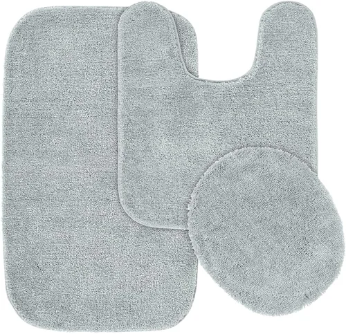 Miniatura 142 de Garland Rug 2 alfombras de baño tradicionales de nailon lavables color morado (17 x 24 pulgadas, 21 x 34 pulgadas), suaves, absorbentes y elegantes