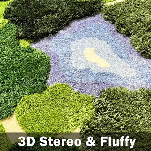 Miniatura 4 de Alfombra de Musgo 3D de 20x35 Pulgadas, Alfombra Shag de Área de Hojas Alfombras de Baño Antideslizantes Tapete de Baño Alfombra Mechada, Ultra