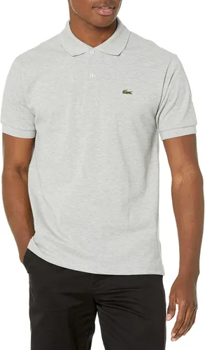 Camiseta tipo polo original Lacoste para hombre, de mangas cortas, clásica texturada, L.12.64, 4, Plateado gris espinazo