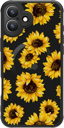 Miniatura 9 de FUNMIKO Funda para iPhone 16 Plus, carga inalámbrica y protección de grado militar, diseño floral moderno para mujeres y niñas, funda antideslizante