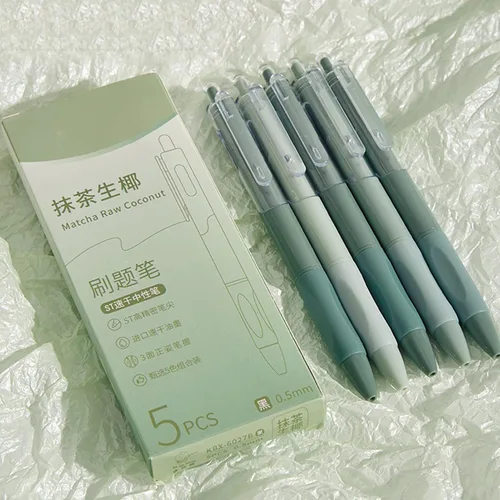 Miniatura 5 de MOZXIRZ 5 piezas de bolígrafos de tinta de gel, bolígrafos retráctiles, bolígrafos bonitos, punta de 0.5 mm, bolígrafo de tinta negra, bolígrafos