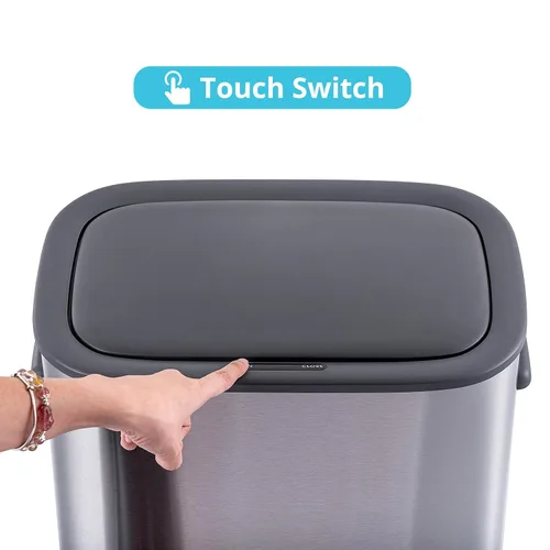 Miniatura 4 de Bote de basura automático con sensor de movimiento con tapa, cubo de basura sin contacto de 14.5 galones, cubo de basura de 55 litros para cocina