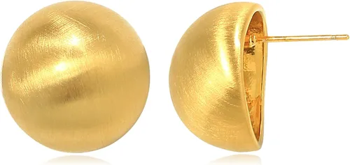 Miniatura 57 de KELMALL Aretes tipo argolla de oro de 14 quilates para mujer, hipoalergénicos, gruesos, redondos, no se deslustra, para orejas sensibles
