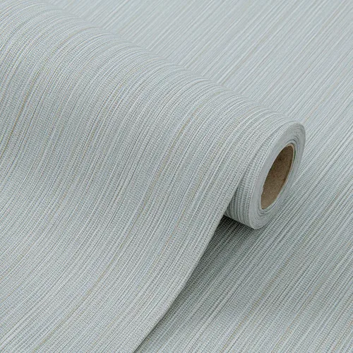 Miniatura 4 de FUKU MON Papel Tapiz de Tela de Hierba Azul 24" X 394" Texturizado Azul Claro Lino Grueso Clásico Neutro Tejido de Hierba Papel de Contacto