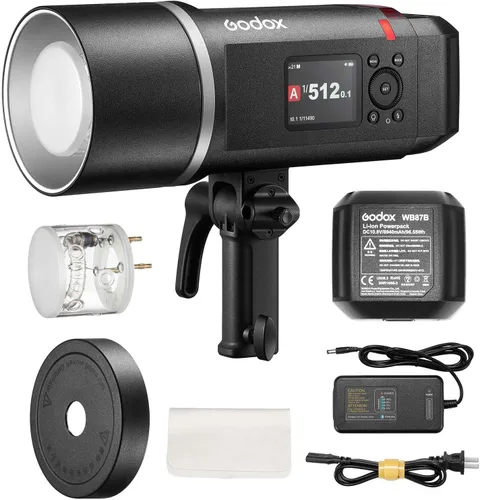 Godox AD600BM II AD600 BM II - Estroboscópico de flash para exteriores, portátil 600Ws 2.4G 1/8000 HSS Monolight, 0.01-1.9s Reciclaje, lámpara LED
