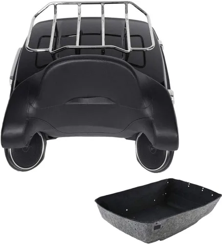 Miniatura 9 de TCMT Caja de maletero para motocicleta King con respaldo envolvente y portaequipajes con altavoces, para 2 personas, compatible con Harley 2014-2025