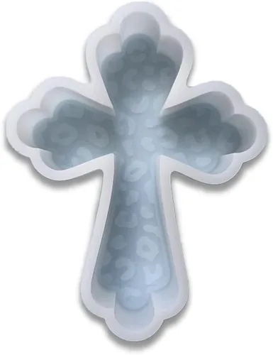 Molde de silicona Freshie de coche en forma de cruz para hacer cuentas de aroma de jabón Freshie de coche, colgante, vela, resina (A)