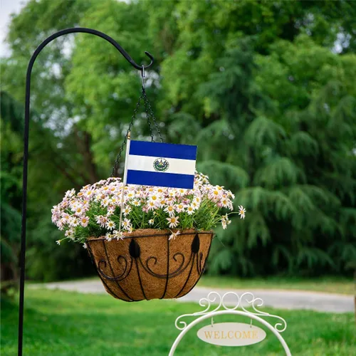 Miniatura 4 de Paquete de 20 banderas de El Salvador de El Salvador, banderas pequeñas de mano para decoraciones (5 x 8 pulgadas), esenciales para fiestas