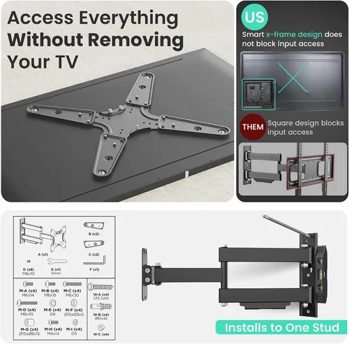 Miniatura 6 de ynVISION.DESIGN Soporte de pared articulado para TV resistente a la intemperie para exteriores compatible con Samsung Terrace y más televisores