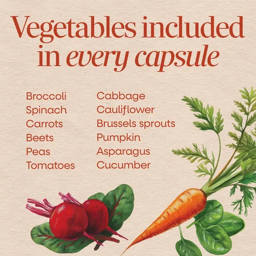 Miniatura 3 de Nature's Way Garden Veggies, cápsulas de suplemento vegetal, mezcla de polvo a base de plantas hecha con 12 verduras diferentes, mezcla vegetal