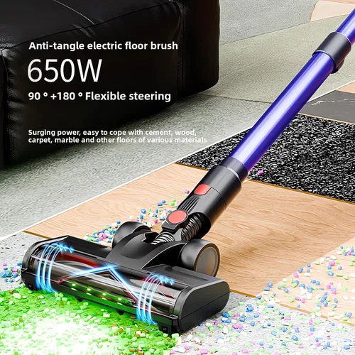 Miniatura 3 de Aspiradora de palo inalámbrica, succión fuerte de 40 KPa, motor sin escobillas de 650 W, hasta 50 minutos de tiempo de funcionamiento
