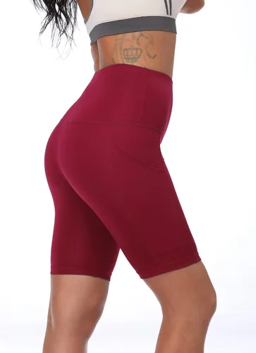 Miniatura 6 de NELEUS Pantalones cortos de compresión para mujer con bolsillo