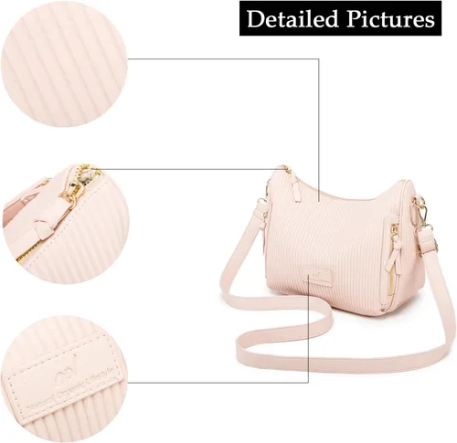 Miniatura 4 de Bolso de hombro para mujer, de cuero, plisado, informal, a la moda, bolso hobo