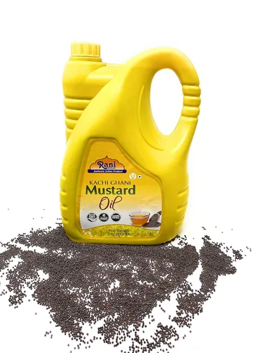 Miniatura 8 de Aceite de Mostaza Rani (Kachi Ghani) 169 Onzas (5 Litros) SIN GMO Sin Gluten Vegano 100% Natural Kosher
