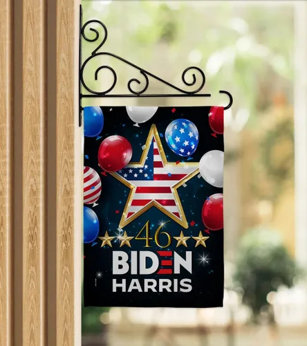 Miniatura 12 de Biden Harris Flag Juego de 46 banderas de jardín, soporte de pared patriótico, voto, presidente demócrata, republicano, Tea Party, Estados Unidos