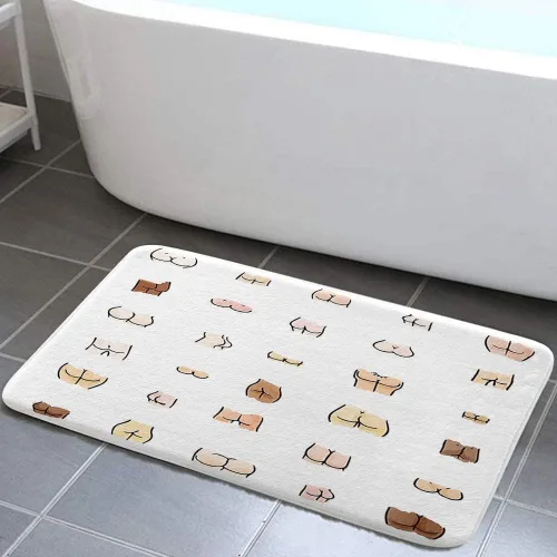 Funny Butts - Alfombra de baño antideslizante, divertida, accesorios de baño, tapete de ducha para cocina, 18 x 30 pulgadas