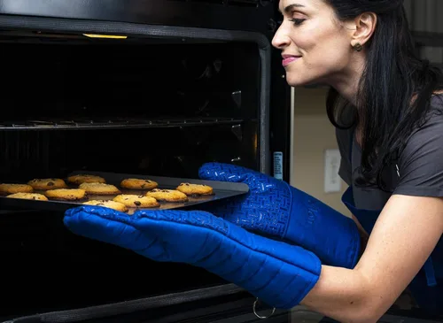 Miniatura 2 de Xlnt - Guantes de silicón antideslizantes para horno, resistentes al calor, con acabado de teflón Eco Elite, con lazo para colgar, ideales para uso
