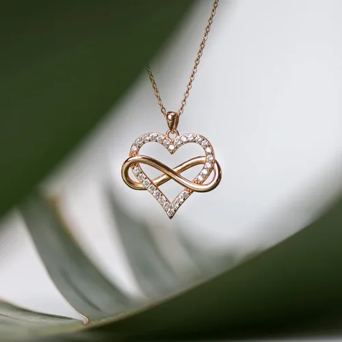 Miniatura 3 de Sash & Soph Collar de corazón infinito para mujer, collar de corazón de plata de ley 925 para novia, colgante de corazón de amor en cadena de 18