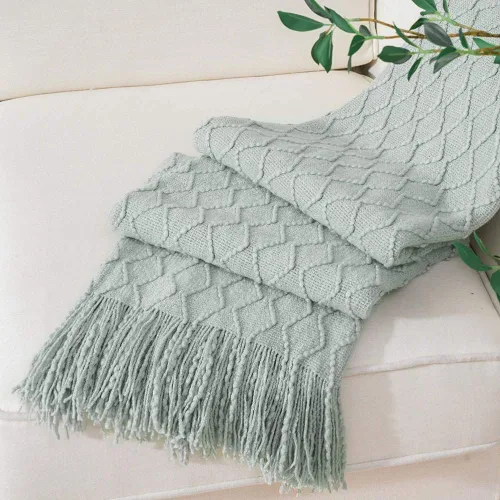 Miniatura 14 de BATTILO HOME Manta amarilla para sofá, manta dorada suave con textura, manta decorativa de punto mostaza para sofá, cama y sala de estar, 50 x 60