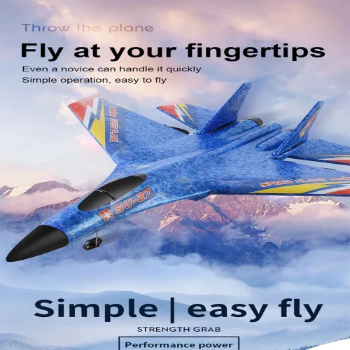 Miniatura 2 de Avión de combate RC SU-27, avión de control remoto para adultos y principiantes, avión RC de espuma ligera duradera con vuelo estable