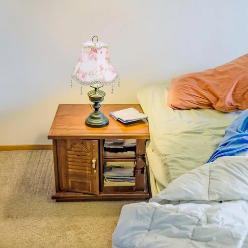 Miniatura 3 de DOITOOL Pantalla europea de tela con flecos, pantalla de mesa con cuentas, pantalla de luz decorativa para dormitorio y sala de estar, compatible